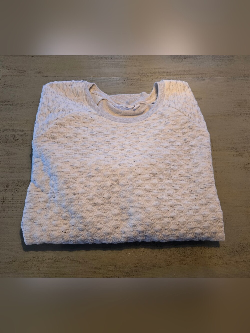 Athleta Quilted Heather Gray Sweatshirt Women's XL Long Sleeve